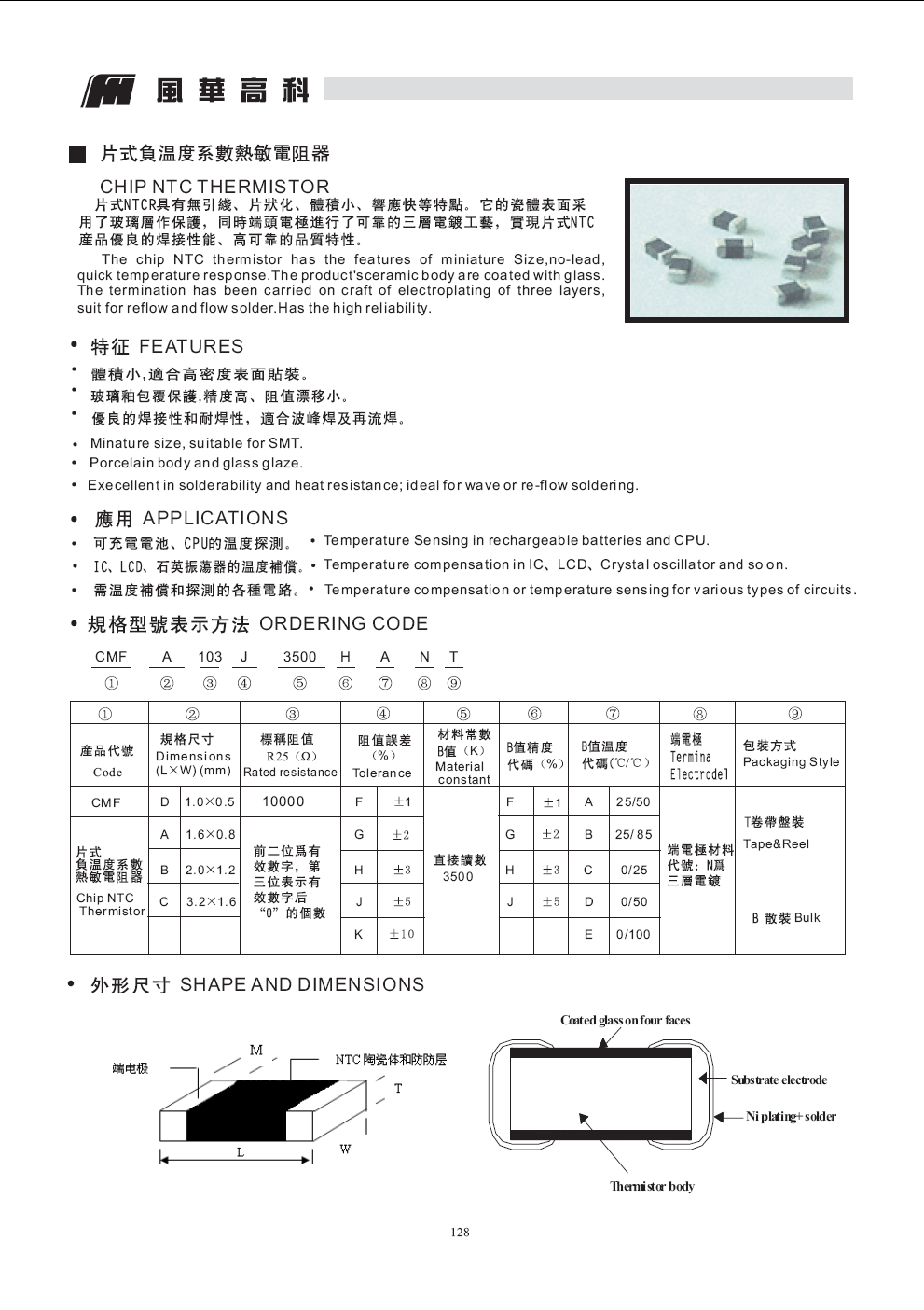CMF热敏电阻代码说明 CMF热敏电阻代码说明